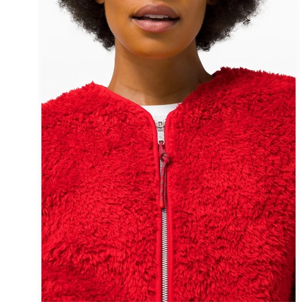 NWT Lululemon Red Oh So Sherpa Full Zip jacket 10